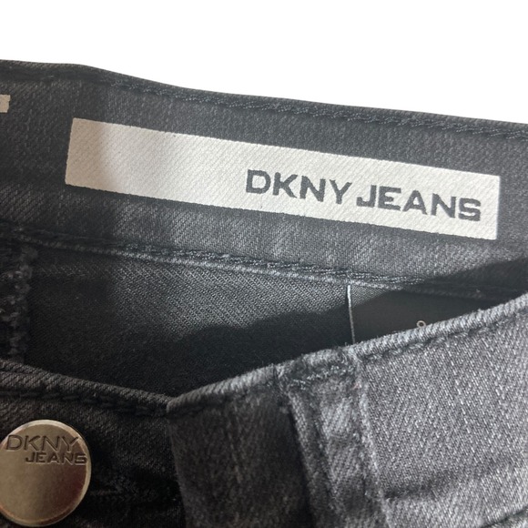 DKNY Jeans Womens 8 Ave B‎ Slim Bootcut Mid Rise Black Denim Stretch Size 8 - Picture 5 of 11